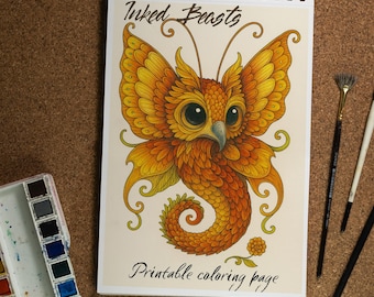 Inked Beasts – 21 Surreal Creatures Coloring Pages | Fantasy Monsters | Printable Adult Coloring Book