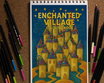 Enchanted Village Coloring Pages: 32 Whimsical Houses (Printable PDF)