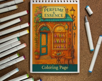 The Little Shops – Charming Storefront Coloring Pages | Cozy Market Street Scenes | Printable PDF for Adults