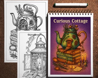 Whimsical Cottage Coloring Pages: Fantasy Houses in Objects (PDF Download A4