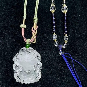 Certified Natural Clear Quartz Nine Tailed Fox Pendant Hand-Carved Crystal Amulet for Love Attraction Protection