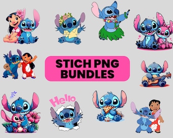 20 Stitch PNG Clipart, Lilo and Stitch, High quality 300 dpi Sublimation Design, Wall art print, shirt design, Digital Instant Download