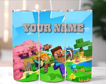 Cartoon Characters 20oz & 30oz Tumbler Png, Game 20 oz Skinny Tumbler Png, Game Characters Straight Tumbler Wrap Png