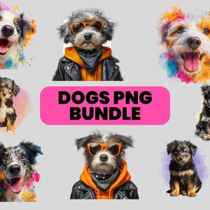 25 cliparts de chien et de chiot de haute qualité : cool, mignon et astucieux ! (Téléchargement numérique) - parfait pour les créations de cartes et de papier, lot de cliparts, Cricut