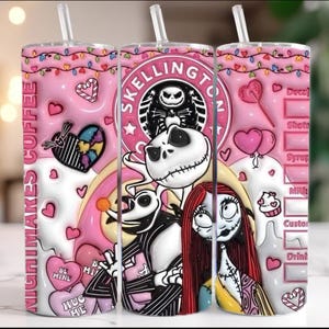 Nightmare Christmas 20oz smal tumbler PNG, Break Through Christmas Wrap Design, sublimering digital fil för semesterpar