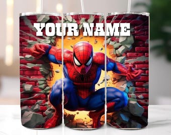 Custom Spiderman Tumbler Wrap 20oz Skinny Spider Man Tumbler Wrap, 20oz Tumbler Png Sublimation Design, Spidey Tumbler, Cartoon Tumbler Wrap