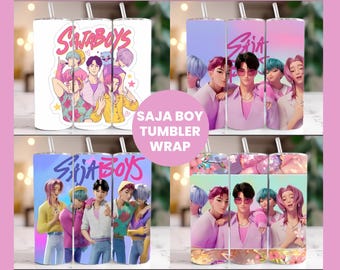 Copo reto para boy band Saja Boys em formato PNG, Copo de filme inspirado em Kpop Demon, Copo fino para filme Hunter em formato PNG, Produtos de Demon Hunters