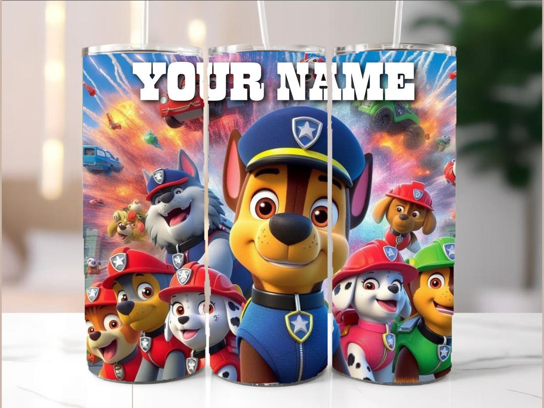 Custom Name, Cartoon Style 20 Oz Skinny Tumbler Design, Digital Dog ...