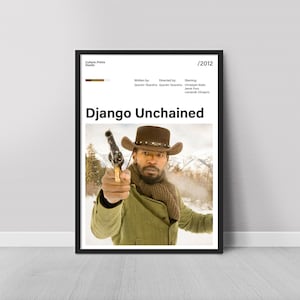 Django Unchained Movie Poster, Quentin Tarantino Film Poster, Western Wall Art, Home Decor, Digital Print, Cinema Art