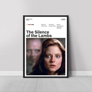 The Silence of the Lambs Movie Poster, Hannibal Lecter Art,Thriller Poster, Classic Horror Art, Wall Decor, Printable Digital Download