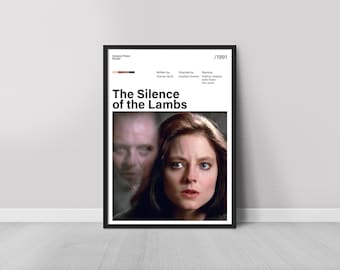 The Silence of the Lambs Movie Poster, Hannibal Lecter Art,Thriller Poster, Classic Horror Art, Wall Decor, Printable Digital Download