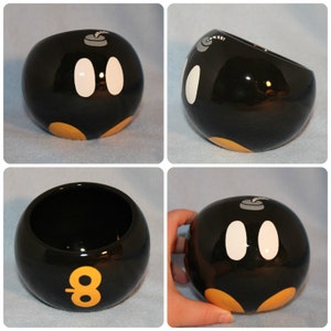 Bob-omb Ceramic Tilted Bowl (Made to Order and Customizable)