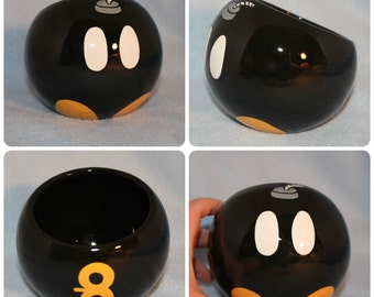 Bob-omb Ceramic Tilted Bowl (Made to Order and Customizable)