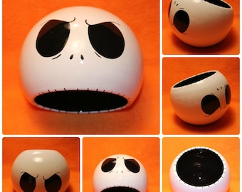 Jack Skellington Ceramic Tilted Bowl (Made to Order and Customizable)