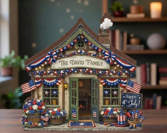 Bloque de madera personalizado para la casa del 250.º aniversario de Estados Unidos, decoración de escritorio patriótica con apellido familiar personalizado, letrero de la Independencia de EE. UU. (1776-2026)