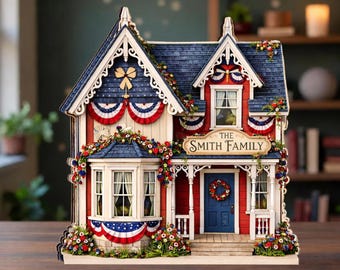 Bloque de madera personalizado para casa del 250.º aniversario de Estados Unidos, decoración de estante con la bandera patriótica de EE. UU. de 1776 a 2026, letrero familiar personalizado para casa.