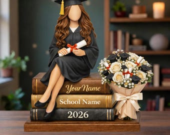 Bloque de madera personalizado para graduación, regalo de graduación con nombre personalizado, recuerdo de la clase de 2026, regalo para fiesta de graduación, recuerdo de graduación