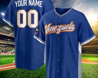 Camiseta de béisbol personalizada de Venezuela Royal, ropa para aficionados del WBC 2026, tallas para adultos y jóvenes, camiseta de béisbol del equipo venezolano para el Mundial, uniforme para aficionados al deporte