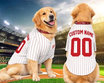 Personalized Dog Baseball Jersey, Custom Name Number Pet Jersey Baseball Softball Style Outfit For Small Dogs Cats, Dog Cat Owner Gifts