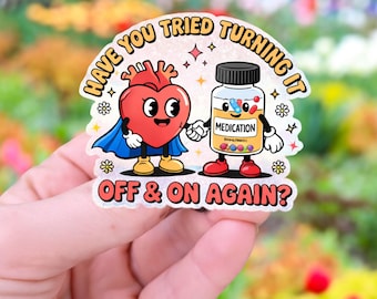¿Has probado a apagarlo y encenderlo de nuevo? Porta credencial retráctil para enfermera de cardiología, porta credencial médico divertido, porta credencial de regalo para enfermera de urgencias.