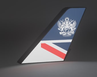 British Airways Landor Retro Tailfin Lightbox - USB-betriebene, dimmbare LED