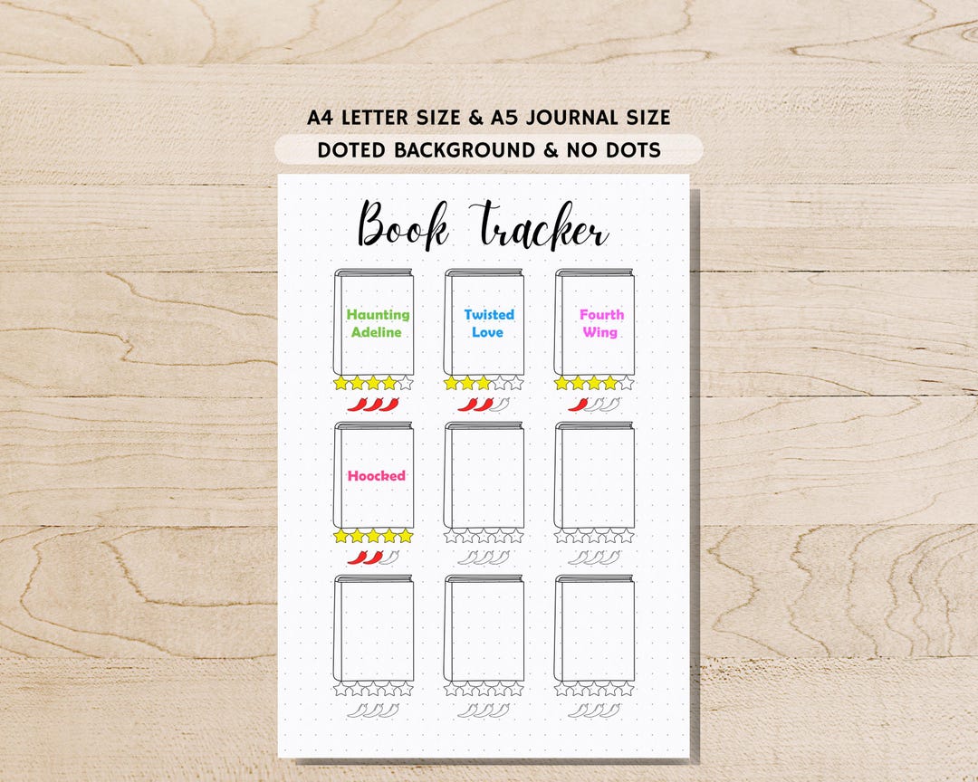 Book Tracker - PRINTABLE Journal Page - Book Journal - Reading Log ...
