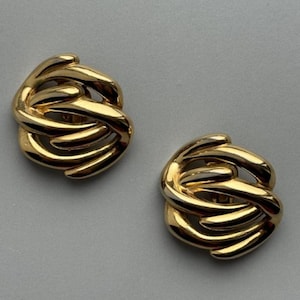 Givenchy Vintage Gold Tone Knot Clip-on Earrings