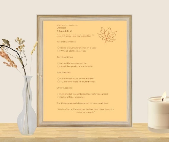 Minimalist Fall (autumn) Decor Checklist – Warm Cozy Edition ...