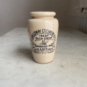 Antike schottische Sahnetopf | Galloway Molkerei Stranraer | Steinzeug Milchkännchen