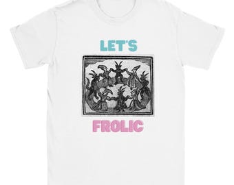 Witches Dance Shirt, Vintage Woodcut Style Graphic Tee, Unisex Goth Apparel