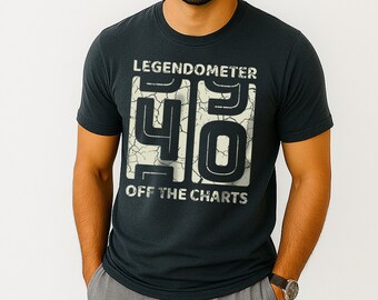 Funny 40th Birthday Legendometer Shirt for Dad, Husband, Brother, Vintage 1986 Gift