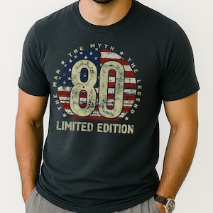 80th Birthday T-Shirt: Retro Legend Gift for Him 008