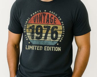 Vintage 1976 Shirt, 50th Birthday Gift for Husband Wife Mom Dad, All Original Parts 50 Years Tee, Limited Edition 1976 Outfit