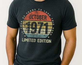 Vintage 55th Birthday Shirt October 1971, It Took 55 Years To Look This Good, 1971 Gift for Husband Wife Mom Dad, Limited Edition Tee