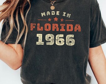 Florida 1966 shirt Men, 60th Birthday tshirt for Women Made in Florida, Native Floridian Tee, Home State Roots, 60 Years Old Retro Top