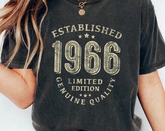 Vintage 1966 60th Birthday Shirt Men, Established 1966 Gift, 60 Years Old Dad Grandpa, Limited Edition Tee, Born in 1966 Legend