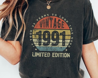35th Birthday Shirt 1991, 35th Birthday Party Outfit for Her Him, It Took 35 Years To Look This Good, 35th Birthday Gift, Vintage 1991 Tee