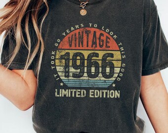 Vintage 1966 60th Birthday Shirt Men Women, It Took 60 Years To Look This Good, Funny 60 Years Old Gift, Retro Party Tee, Unisex