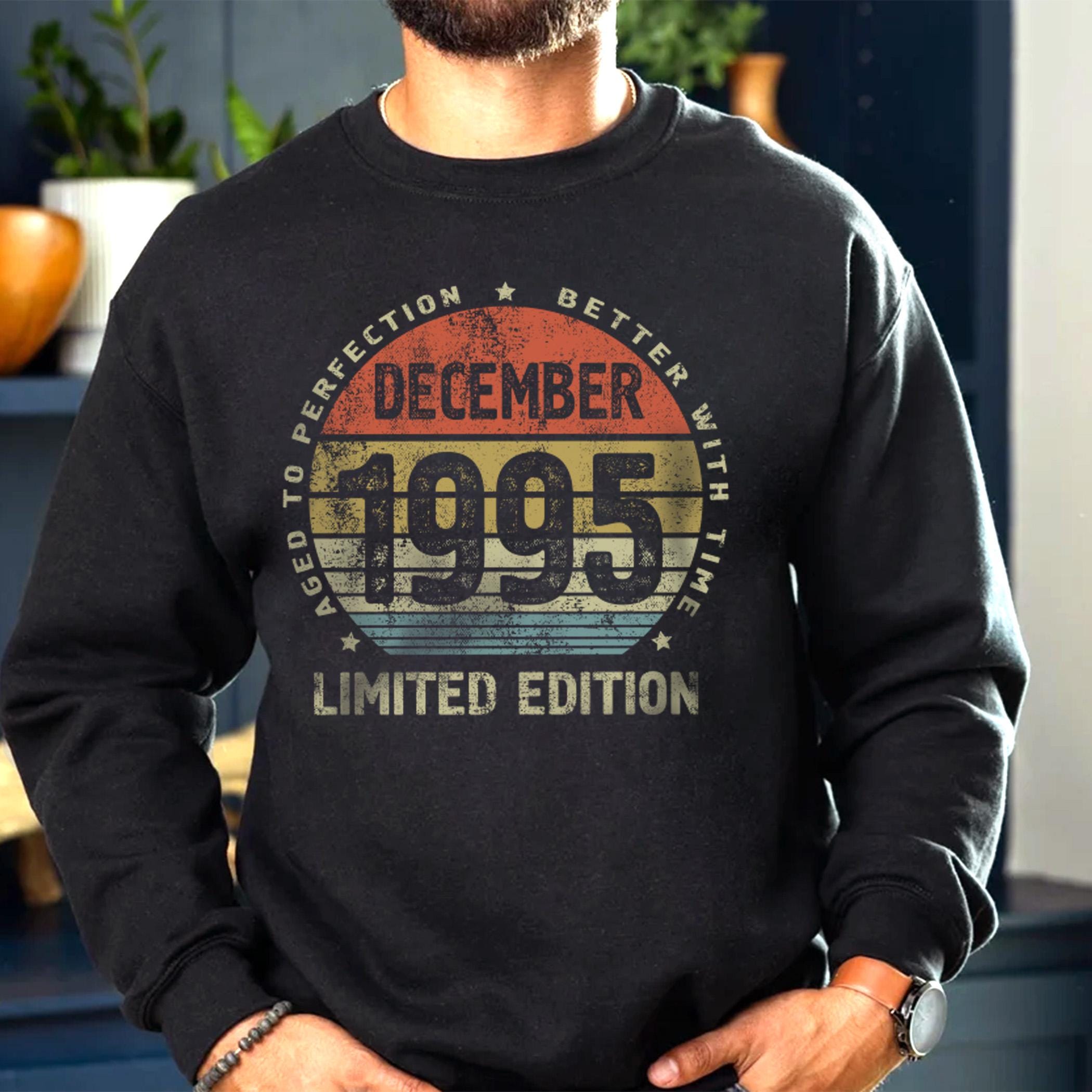 30th Birthday Shirt For Men - 'Made In 1995 Aged To Perfection' - Customizable Birth Year & Color, Sm-5X