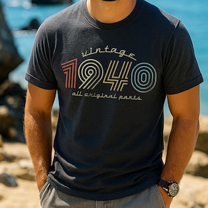 Vintage 1940 Shirt for Dad or Grandpa, 85th Birthday Gift for Men, Built 85 Years Ago, 85 Years Old Gift Him for Husband, Retro Style Shirt