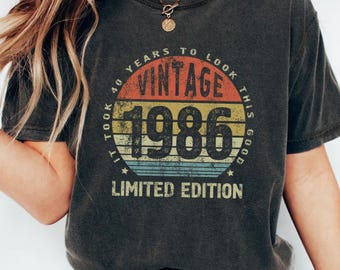 40th birthday gifts for women, Vintage 1986 40th Birthday Gift Men, It Took 40 Years To Look This Good tee, Built 40 Years Ago T-shirt