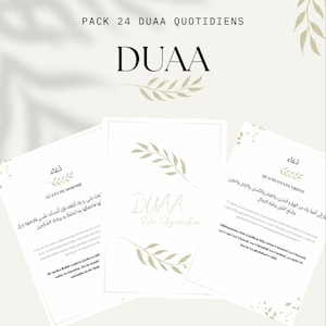 24 Daily Duaa Printable Cards | Douas Islamiques à Imprimer | Muslim Home Decor | Invocation Islam PDF | Fiches Rappel Islam