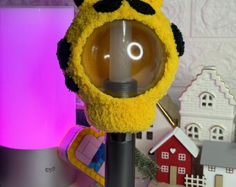 Yellow Monster Lightstick Beanie Crochet Pattern PDF | Kawaii Spiky Mohawk with Sunglasses | Kpop Fan Hat Cozy