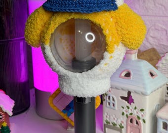 Golden Retriever Lightstick Beanie Crochet Pattern PDF | Puppy Dog Hat with Baseball Cap | Kpop Fan Concert Cover
