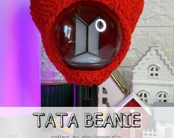 Tata Crochet Lightstick Cover Pattern PDF | BT21 Heart Beanie | BTS V Kpop ARMY Gift