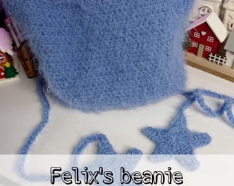Felix Crochet Beanie Pattern PDF | Stray Kids Bbokari Cat Ear Hat Digital Download