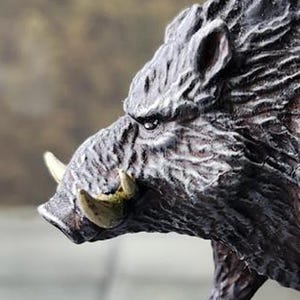 Hand-Painted Giant Boar Miniature for Tabletop Gaming