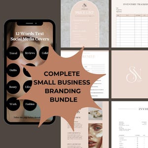 Small Business Branding Bundle, 55-Page Editable Canva Templates, Custom Brand Kit, Instant Download, Editable Social Media Branding Bundle