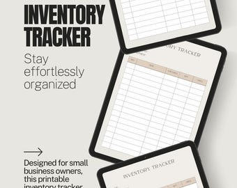 Modern Inventory Tracker I Printable Inventory Log I Neutral Business Organization Sheet I Inventory Spreadsheet I Small Business Template