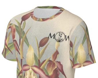 Maui Orchid Whisperer Logo Graphic T-Shirt Species Orchid Vintage Botanical Illustration Tee